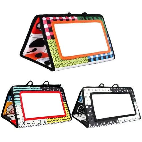 Black and White born Mirror Toys Baby Tummy Time for Babies