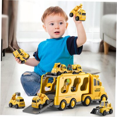 TEMI Diecast Carrier Truck Toys Cars Engineering Vehicles