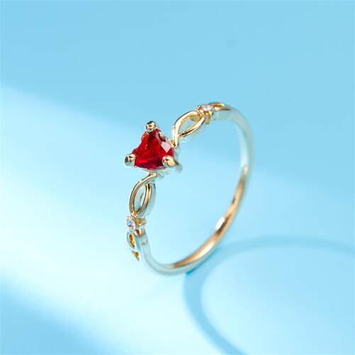 New Simple Heart Ring for Women Female Cute Romantic Finger