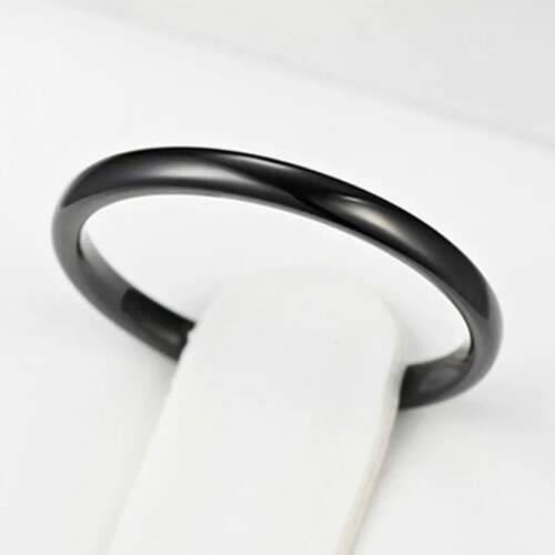 2mm Black Titanium rings for men women finger wholesale
