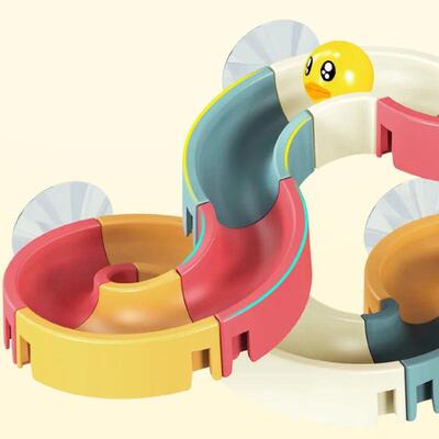 Baby Bath Toys DIY Slide Tracks Pipeline Yellow Ducks Bathro