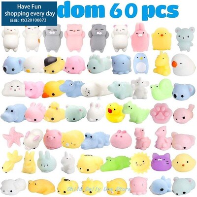60 Pcs Squishies Mochi Anima Squishy Toys for Kids Party卡通