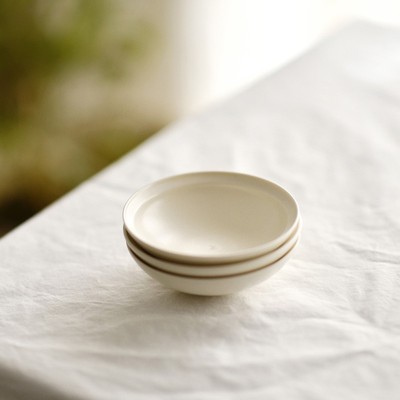 - 桃園日常 - 子口餐具 料皿 蘸料调味碟 豆皿 陶瓷 融白