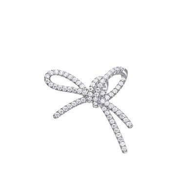 Light Luxury Simple Rhinestone Bow Ear Clip Ear Accessories