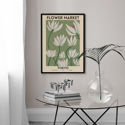 Minimalist Abstract Flower Market Nordic Posters And Print M