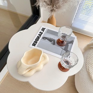 法式 饰品 奶油风云朵小茶几客厅落地摆件沙发旁卧室房间床头柜软装