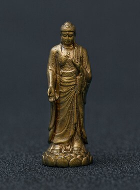 简修行阿弥陀佛接引像小摆件西方三圣站像精致迷你本命佛文创礼品