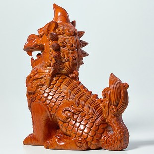 花梨木雕瑞兽獬豸摆件律师法务法官办公室桌面装饰品红木商务礼品