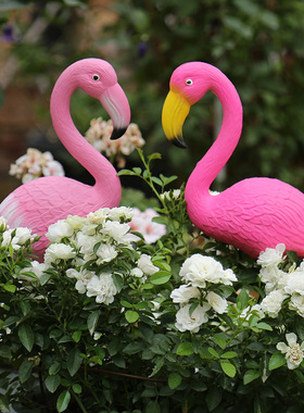 花园装饰 庭院布置草坪橱窗装饰道具摆设仿真动物火烈鸟装饰摆件