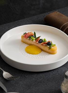 菜盘用精致高餐档盘子高级感轻奢白色酒店牛具陶瓷XNR排餐盘家西