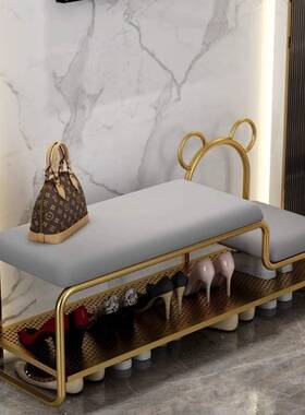 入户门换鞋约家用门口鞋柜一ZOP体简轻北奢坐垫穿鞋欧儿童鞋架换