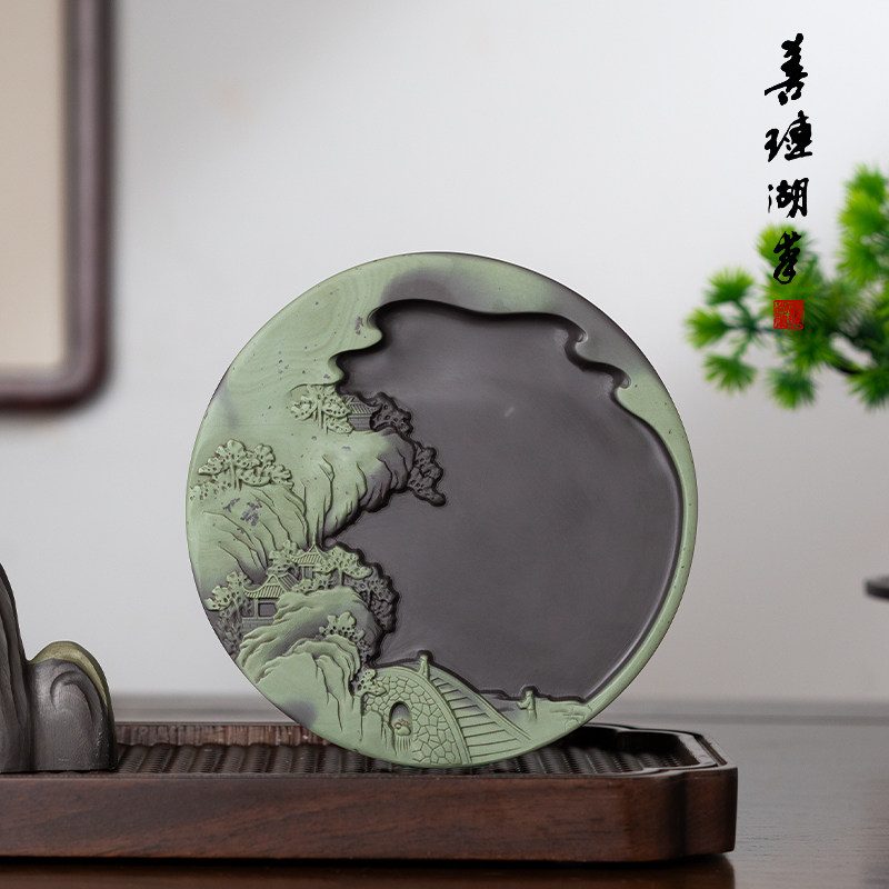 善琏湖笔 春山可望 文房四宝砚台苴却砚墨条可研墨天然原石非遗孤,文具电教/文化用品/商务用品,文房四宝,淘宝优惠券,粉丝福利购,淘宝优惠卷