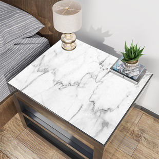 仿大理石卧室床头柜盖布防水防油免洗小桌子台布皮革桌垫保护垫子