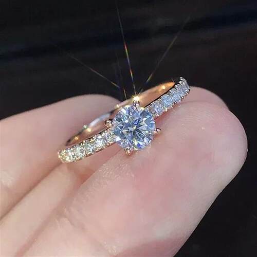 Delysia King Women rendy Shiny Crystal Ring Simplicity Elega