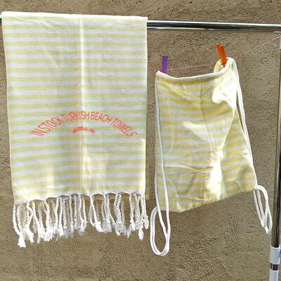 180*100沙滩毯Turkish Beach Towel with Bag Quick Dry Stripes