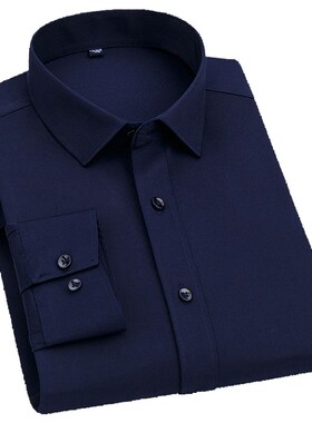 Mens Bamboo Fiber Classic Dress Long Sleeved Shirt Spring Au