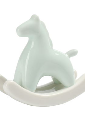 简约国风创意摇摇马摆件家居客厅办公室装饰玄关桌面陶瓷工艺品