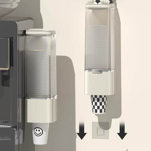 Wall-mounted Dust-proof Paper Cup Holder, No-drilling Automa