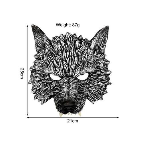 Halloween Animal Mask Carnival Soft PU Faved Scary Wolf Masq