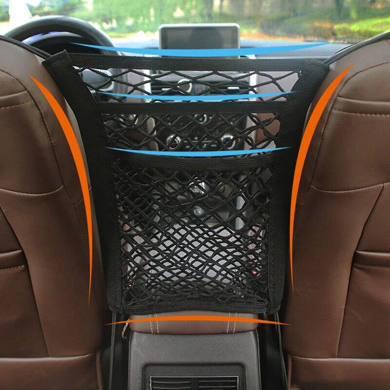 Car Storage Net Bag Between Seats Car Divider Pet Barrier Sr - 实物图