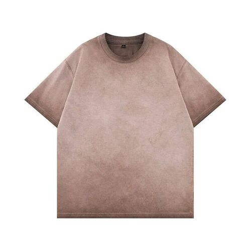 Mens Gradient Washed Loose Crew Neck Tee Sreetwear Vintage D
