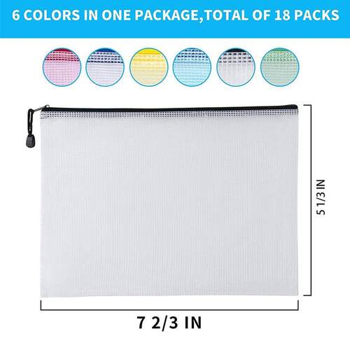 30Pcs A4 Mesh Zipper Pouch8.3X11.7inch Waterproof Zip Bag fo
