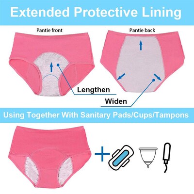 5 Pcs/Pack Menstrual Period Panties Women Leak Proof Cotton