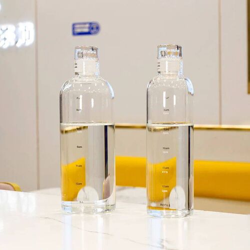 Transparent With Time Scale Water Bottle Creative Large Capa