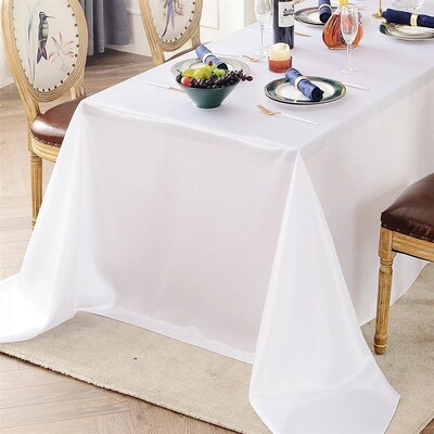 Rectangle Satin Tablecloth Wedding Table Cloth White Black f