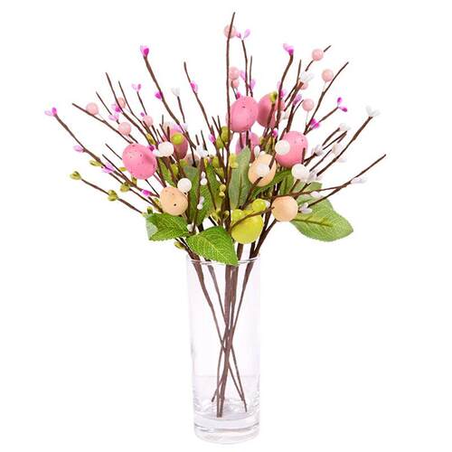 Easter Egg Tree Branch Colorful Painting Foam Egg Flower Fak