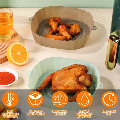 AirFryer Reusable Pot Silicone Easy To Clean Oven For Round