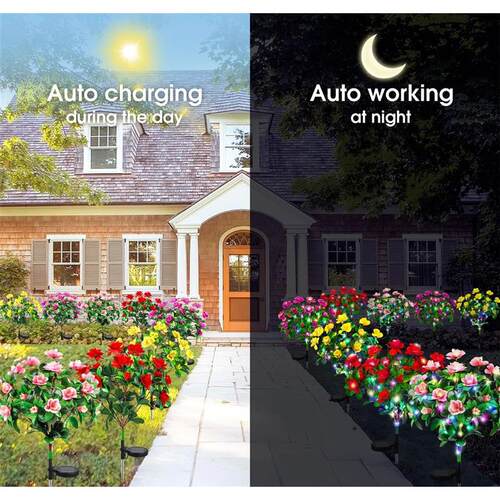 LED Solar Light Waterproof Azalea Solar Flowers Lamp Outdoor