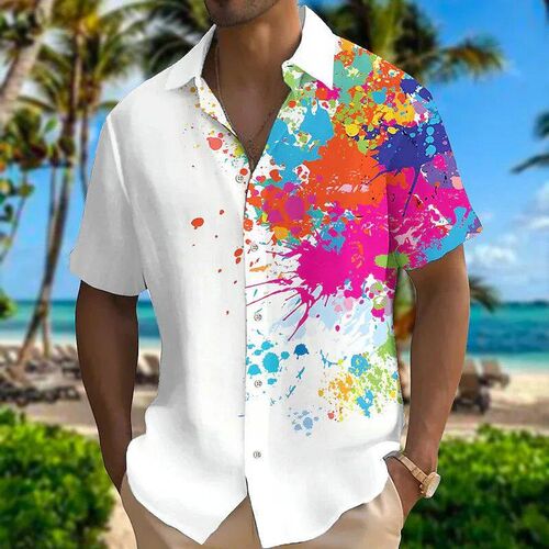 New 2023 summer shirt Hawaii short-sleeved shirt 3D printed