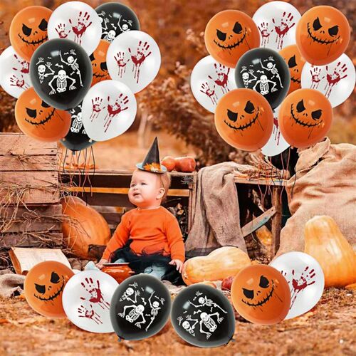 12-30pcs 12 In Latex Balloons 3 Styles Bloody Hand and Skull