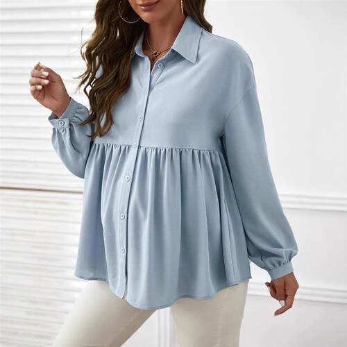 Pregnant Women Clothing Spring Loose long sleeves shirt tops