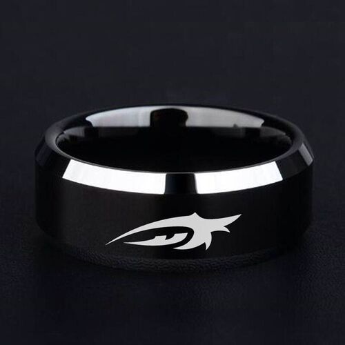 Punk Vintage Black blade flame Pattern Mens Ring Stainless S