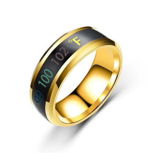 Smart Temperature Rings for Couples ECG Display Fashionable