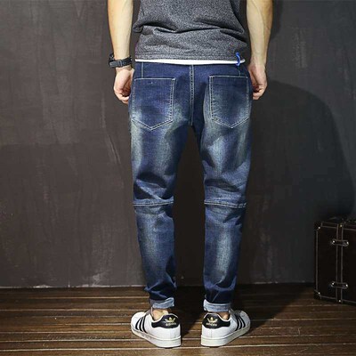 Autumn and Winter New Large Size Jeans Mens Loose Washed Je