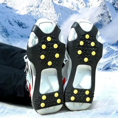 2pcs 10 Steel Studs Crampons Snow Grips Cleats for Ice and S