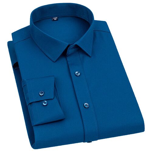 Mens Bamboo Fiber Classic Dress Long Sleeved Shirt Spring Au