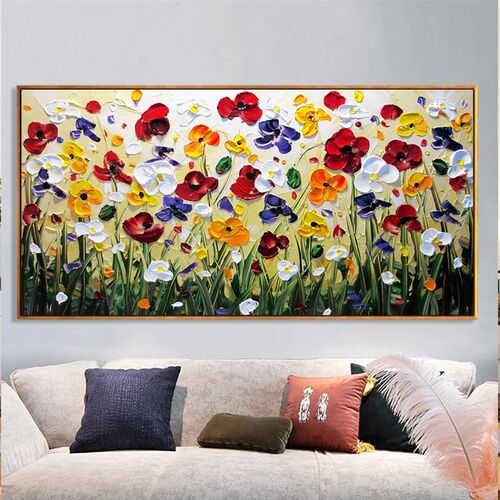 Nordic Art Abstract Flowers Oil Painting on  Wall Art Poster