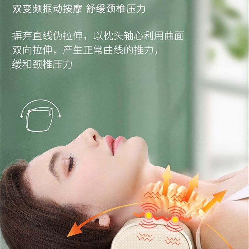 按摩器背部腰部颈椎配件加热颈肩部按摩枕敲打按摩垫颈部理疗仪器