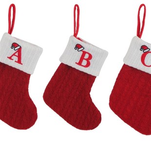 Christmas Socks Letter Knitting Stocking gift bag Tree decor