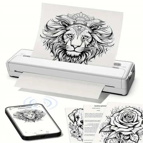 Wireless portable A4 printer, ink-free mobile printer, compa