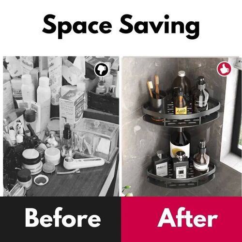 Bathroom Shelves No-Drill Triangle Corner Shelf Shower Shamp