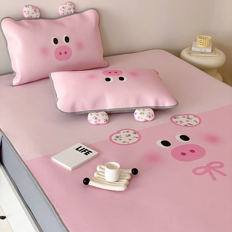 零碎小土豆 类卡通大版数码印花冰藤冰丝席三件夏季可机洗,床上用品,冰丝席,淘宝优惠券,粉丝福利购,淘宝优惠卷