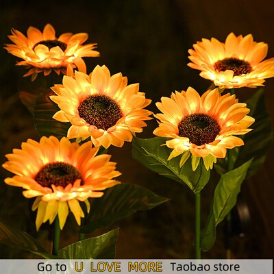 Solar Sunflowers Outside Garden Lawn Light IP65 Waterproof