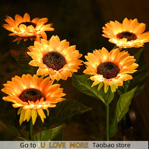 Solar Sunflowers Outside Garden Lawn Light IP65 Waterproof