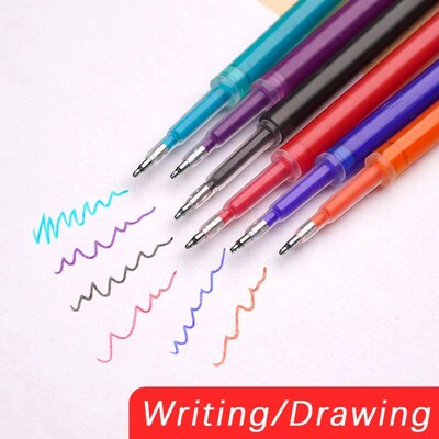 6pcs New 0.5mm Erasable Gel Pens Set 6colors Refill Rod Magi