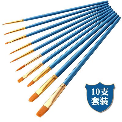blue rod watercolor brush set nylon wool brush oil brush set